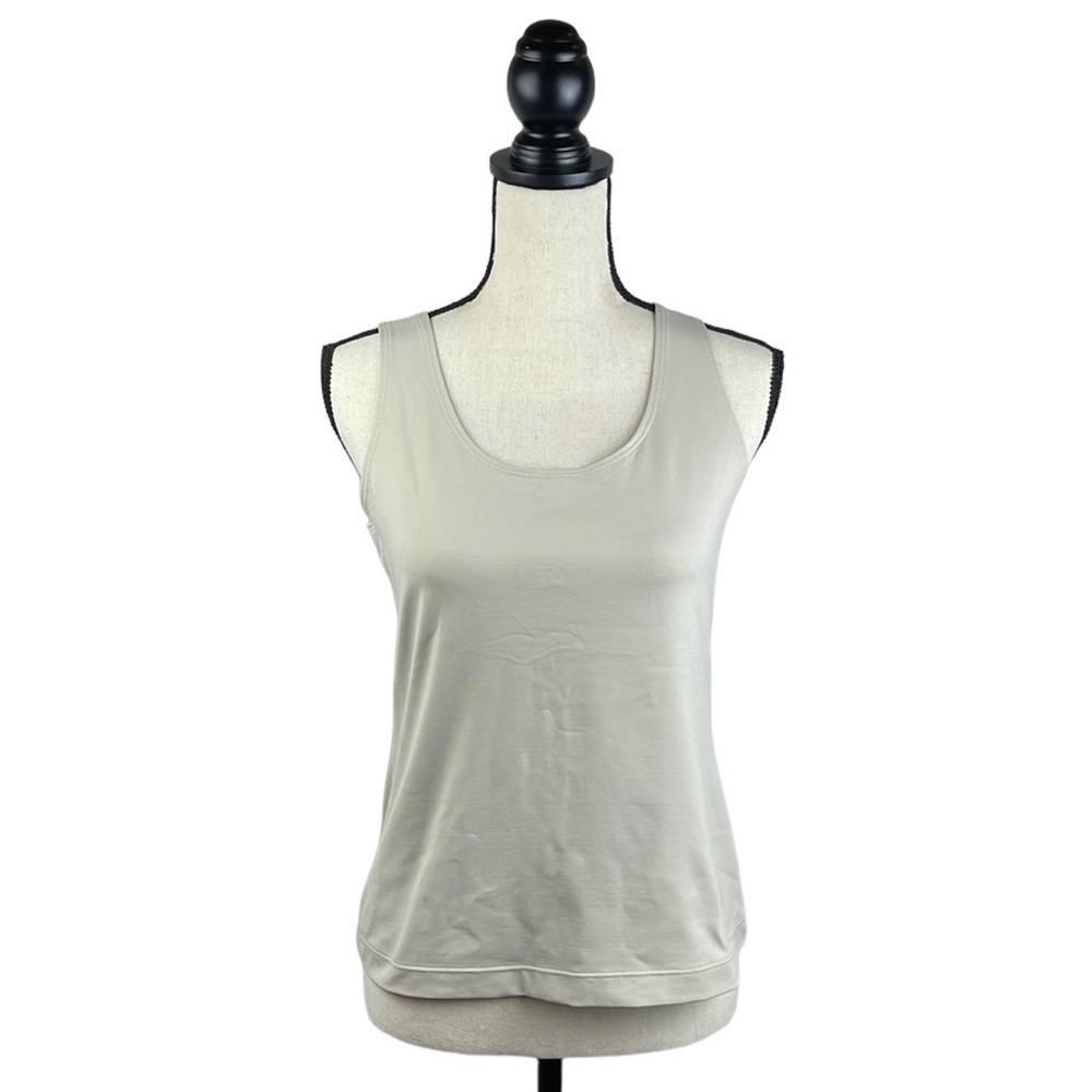 Chicos Shapewear So Slimming Tank Shirt SZ 1 M Tan Spandex Stretchy